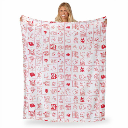 Hello Kitty and Friends Grid Silk Touch Throw Blanket 50" x 70"